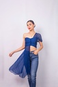 Crop top drapeado.